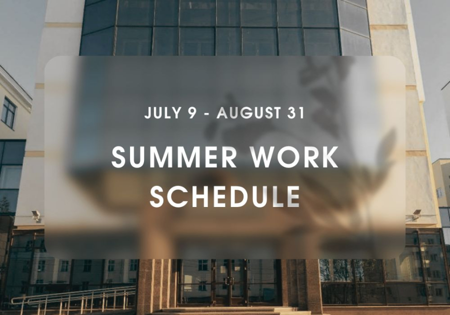 Summer library work schedule from July 9 to August 31